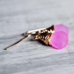 Soft Pink Earrings 14kt Gold Filled Gemstones..