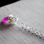 Light Magenta Necklace Sterling Silver Chalcedony..