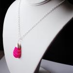 Pink Necklace Sterling Silver Chalcedony Gemstone..