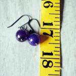 Grape Purple Earrings Agate Gunmetal Gemstones