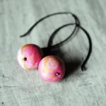 Pink Earrings Sterling Silver Polymer Clay..
