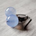 Periwinkle Blue Earrings Chalcedony Gemstones..