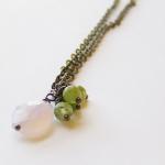 Lavender Green Necklace Chalcedony Kyanite..