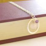 Sterling Silver Necklace Amethyst And Rose Quartz..