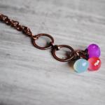 Rainbow Chalcedony Necklace Copper Wire Wrapped..
