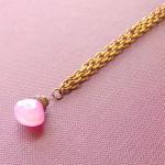 Light Pink Necklace Gemstones Chalcedony Copper..